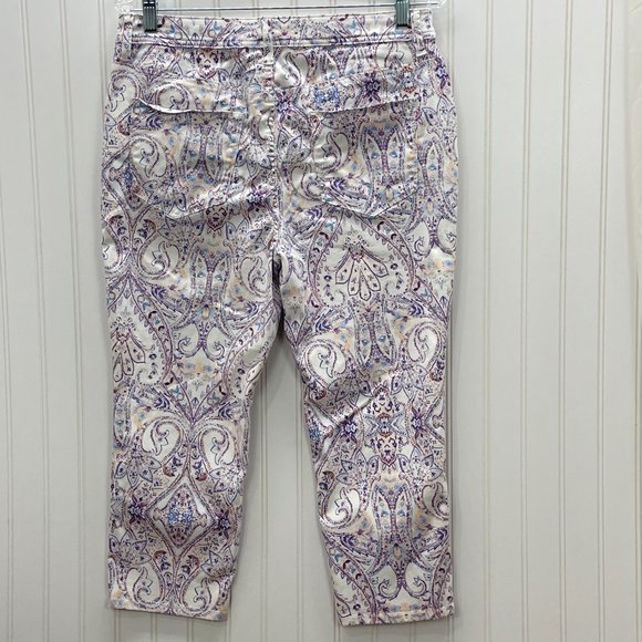 Chico's Womens Slim Leg Crop Floral Print Size 10 P - Picture 6 of 10